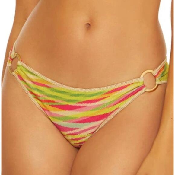 Becca Awaken Stripe Hipster Bikini Top XS NWT - Picture 1 of 3